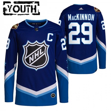 Colorado Avalanche Nathan MacKinnon 29 2022 NHL All-Star Blauw Authentic Shirt - Kinderen